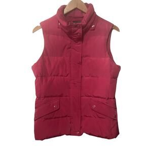 Talbots Petite Vest Puffer Pink Womens Quilted Down Jacket Snap Zip Winter S